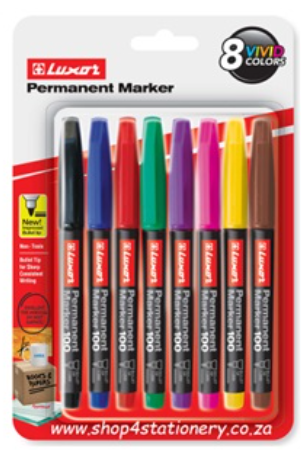 Luxor Permanent Markers 8-Pack