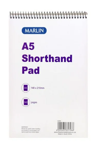 Marlin A5 Top Spiral Shorthand Pad