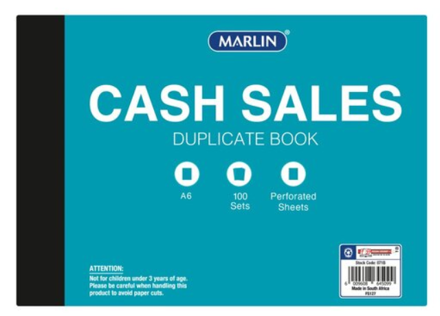 Marlin A6 Cash Sales Duplicate Book