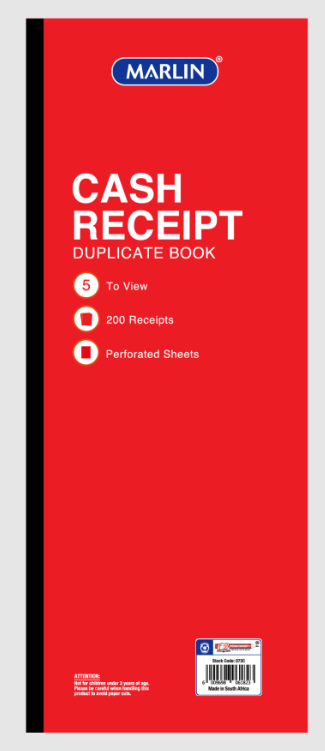 Marlin Carbon Duplicate Cash Receipt Book