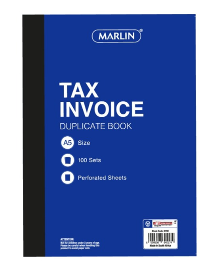 Marlin Tax Invoice Book Duplicate A5