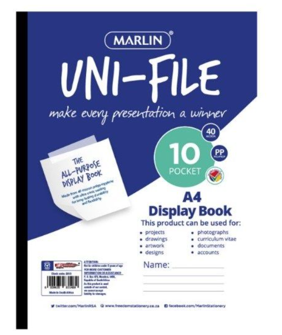 Marlin Unifile Display Book 10 Pocket